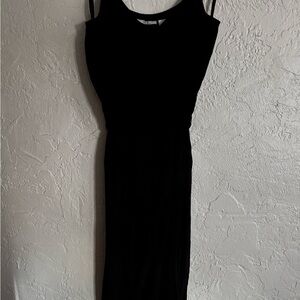 Joe B Black Crinkle Rayon Spaghetti Strap Jumpsuit Medium Belted‎ Boho